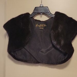 Mink Bolero Crop Jacket Vest By Mary Mcfadden Couture